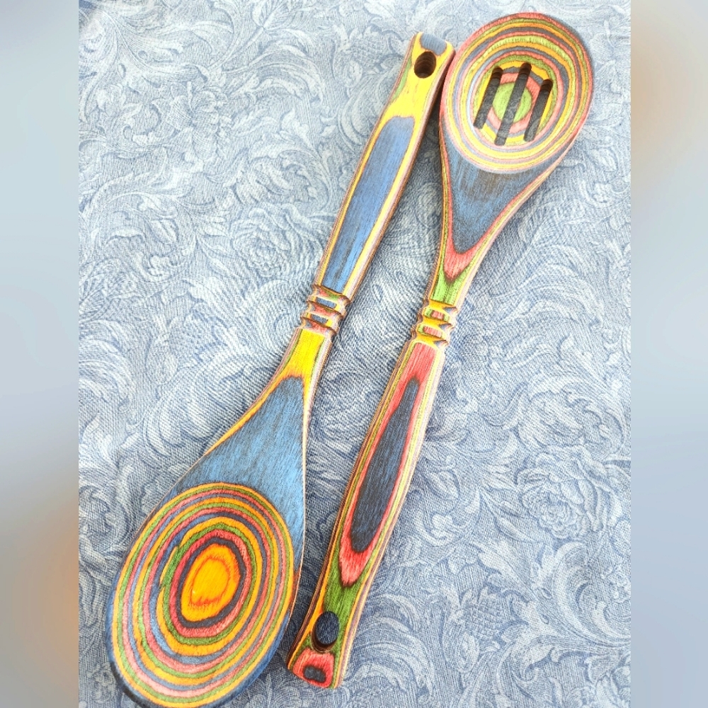 Pakkawood Colorful Wooden Kitchenware Spoon Set